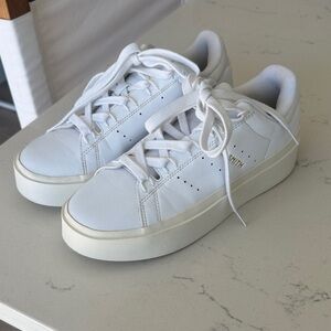 adidas Stan Smith Bonega all white platform sneaker Women size 7